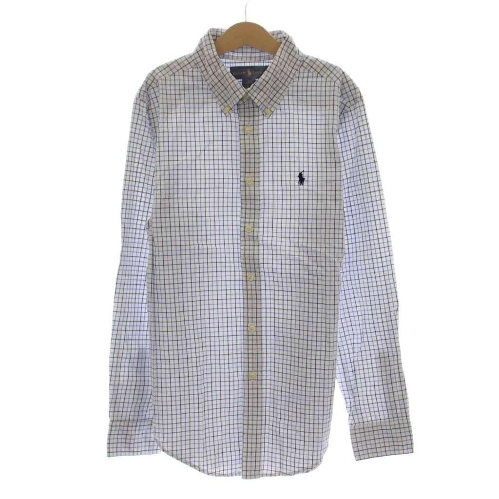 【中古】ラルフローレン RALPH LAUREN シャツ 子ども服 男の子 16 青 ブルー 白 ホ...