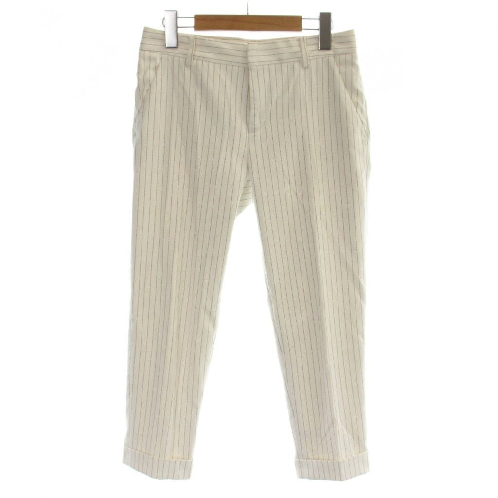 【中古】ユナイテッドアローズ UNITED ARROWS パンツ 36 白 ホワイト ストライプ柄 クロップド丈 ロールアップ /AP ■KC レディース 【ベクトル 古着】 260723 auc-vector-21131424 ブランド古着の買取販売ベクトル パッケージ画像