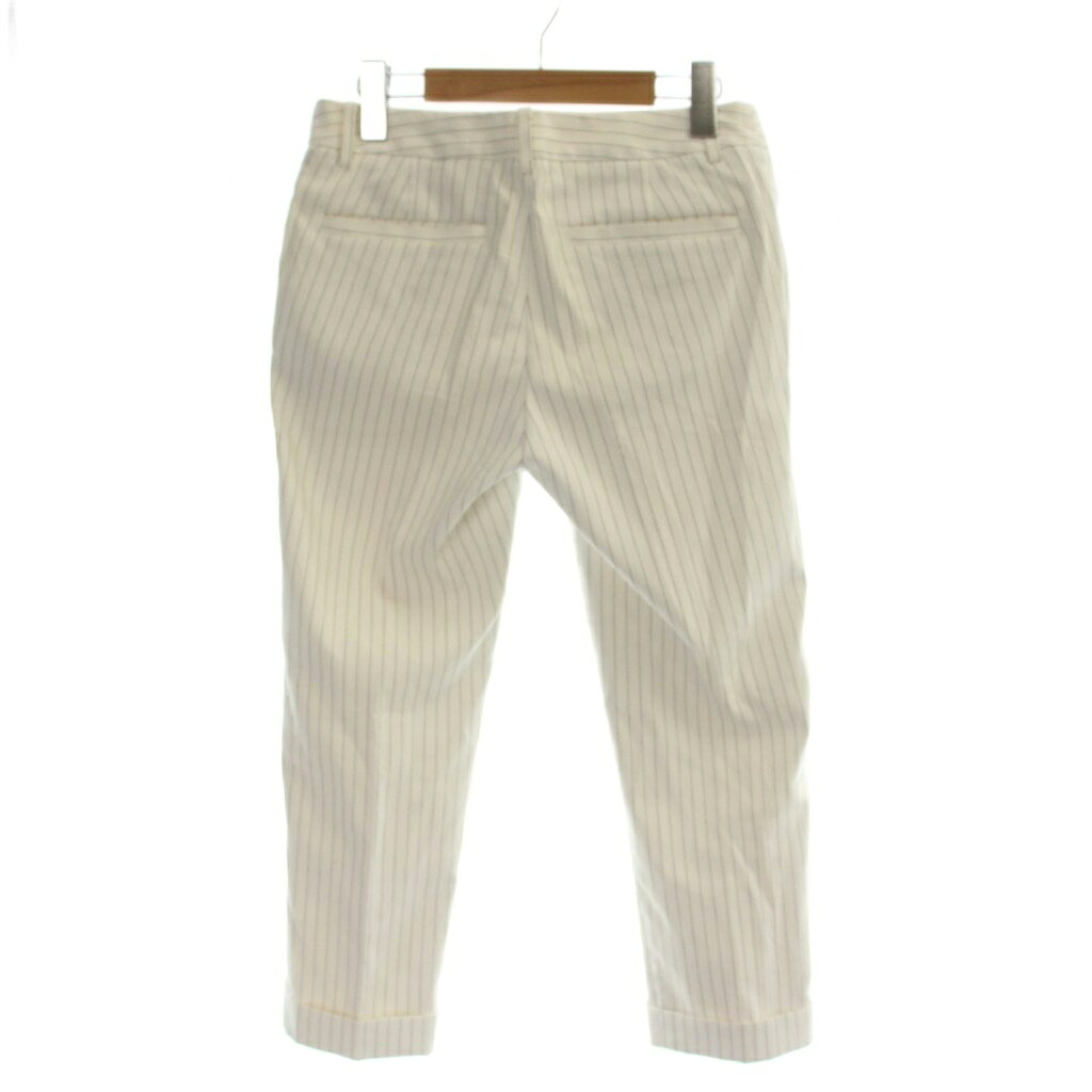【中古】ユナイテッドアローズ UNITED ARROWS パンツ 36 白 ホワイト ストライプ柄 クロップド丈 ロールアップ /AP ■KC レディース 【ベクトル 古着】 260723 auc-vector-21131424 ブランド古着の買取販売ベクトル サンプル画像2
