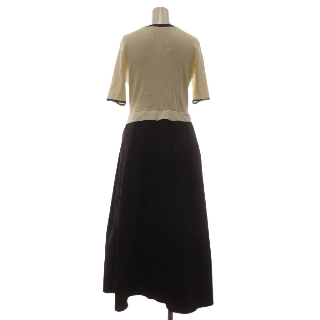 【中古】ロペピクニック ROPE Picnic 26SS メタル釦布帛ドッキングハーフスリーブニットワンピース ロング S 白 ホワイト 黒 ブラック Vネック 半袖 /RR レディース 【ベクトル 古着】 260807 auc-vector-21172748 ブランド古着の買取販売ベクトル サンプル画像3