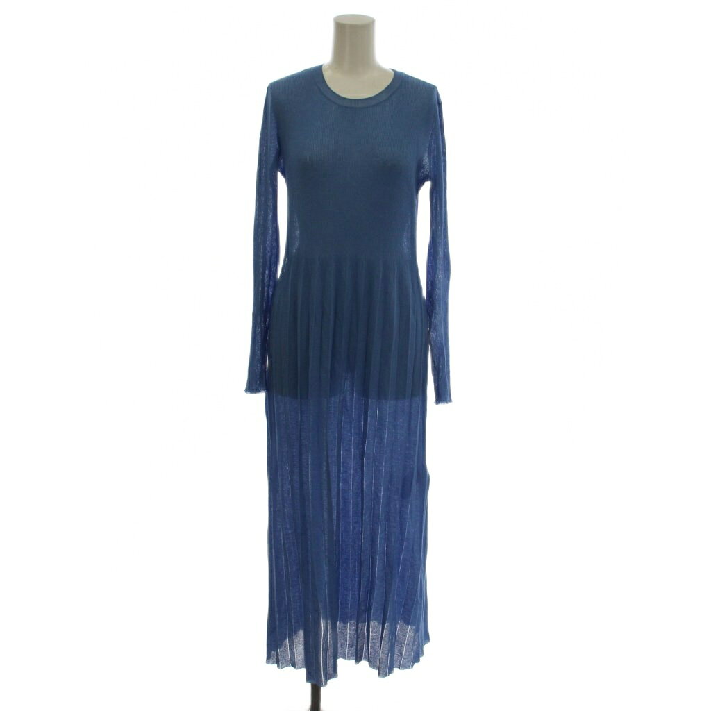 【中古】ミラオーウェン Mila Owen セットアップ 上下 シアーニットワンピース タンクトップ 1 青 ブルー ロング丈 ノースリーブ ラウンドネック 長袖 /LP レディース 【ベクトル 古着】 260810 auc-vector-21174263 ブランド古着の買取販売ベクトル パッケージ画像