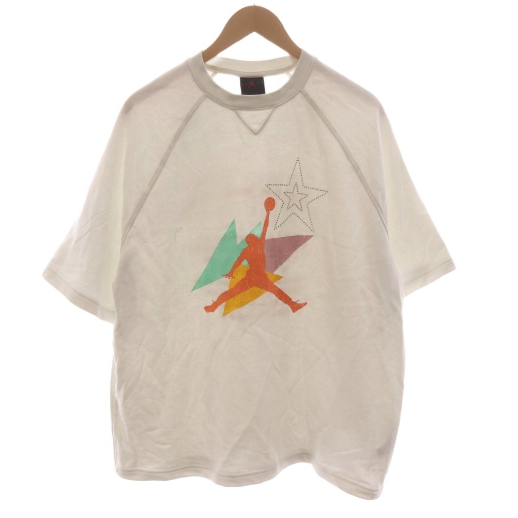 【中古】ナイキ NIKE ジョーダンブルックリンフリース スウェット トレーナー L 白 ホワイト ロゴ 半袖 /RR レディース 【ベクトル 古着】 260824
