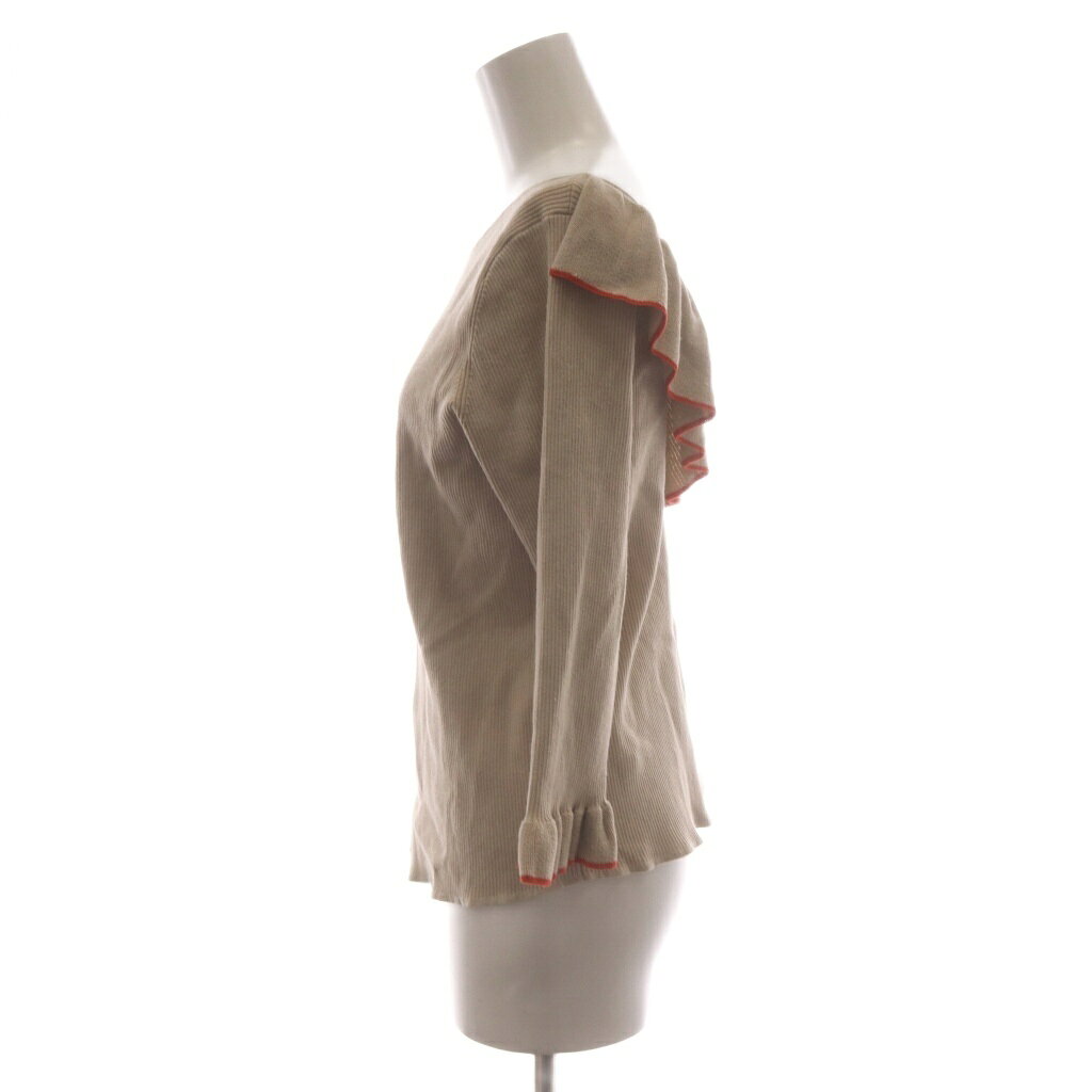 【中古】ミラオーウェン Mila Owen ニット カットソー 0 ベージュ 七分袖 フリル /RR ■KC レディース 【ベクトル 古着】 260828 auc-vector-21228821 ブランド古着の買取販売ベクトル サンプル画像2