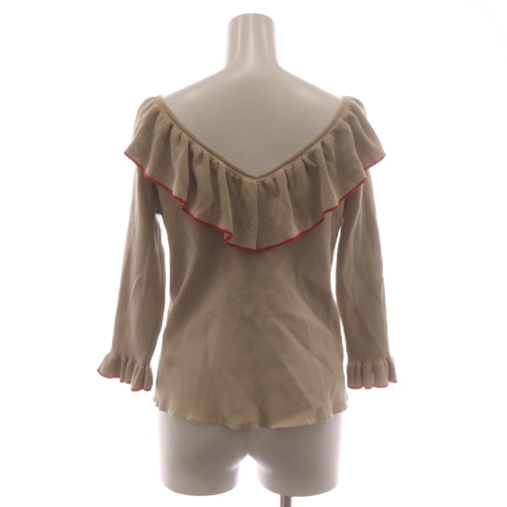 【中古】ミラオーウェン Mila Owen ニット カットソー 0 ベージュ 七分袖 フリル /RR ■KC レディース 【ベクトル 古着】 260828 auc-vector-21228821 ブランド古着の買取販売ベクトル サンプル画像3