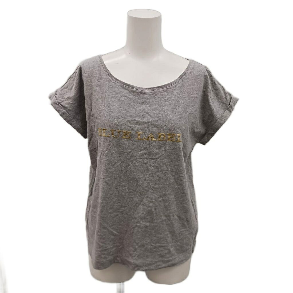 【中古】バーバリーブルーレーベル BURBERRY BLUE LABEL Tシャツ 38 グレー ラウンドネック 半袖 ロゴプリント /LP レディース 【ベクトル 古着】 260828