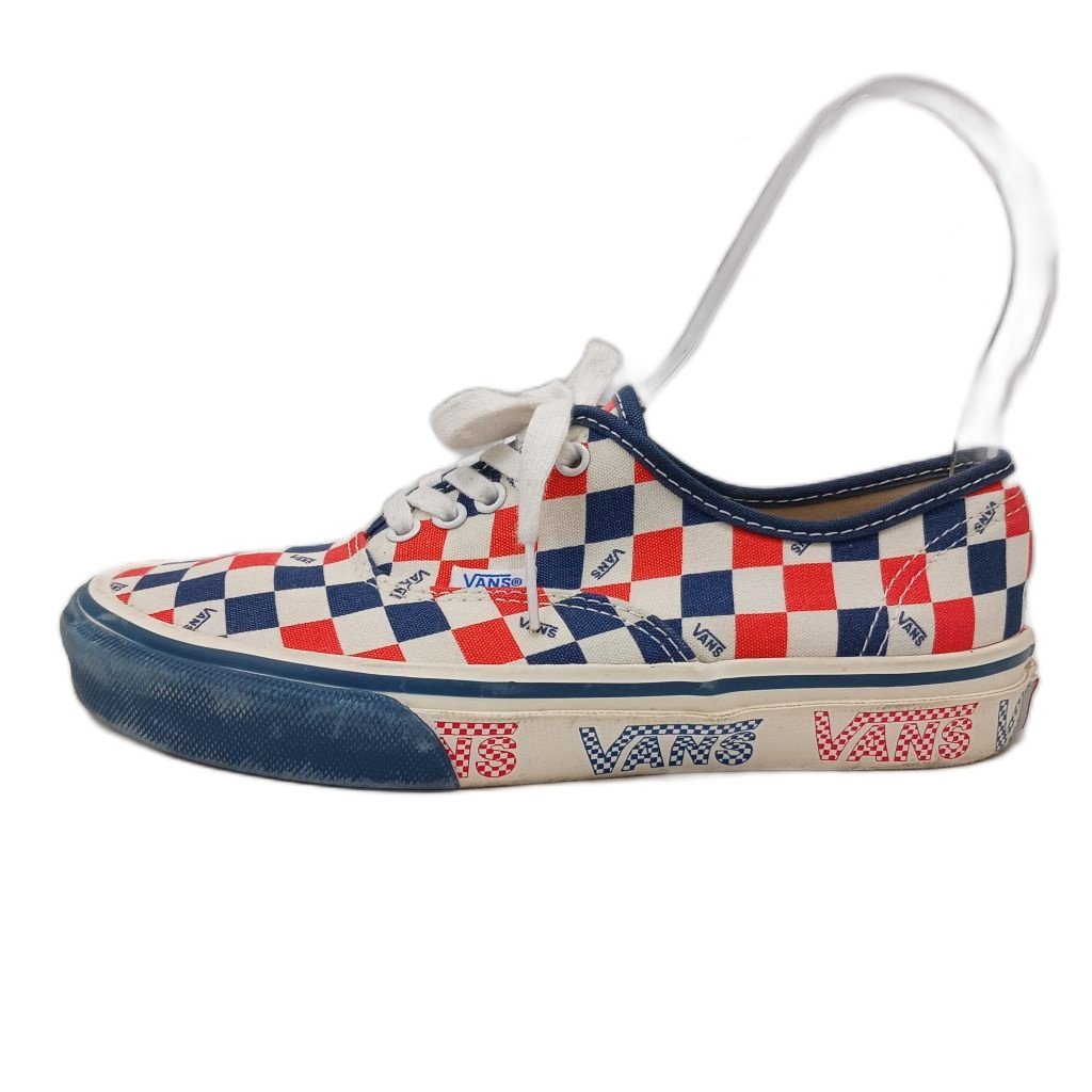 【中古】バンズ VANS × スタンダードカリフォルニア STANDARD CALIFORNIA オーセンティック V44R SD AUTHENTIC TYPE2 スニーカー シューズ 23.5cm 白 ホワイト 青 ブルー 赤 レッド /AN レディース 【ベクトル 古着】 260903