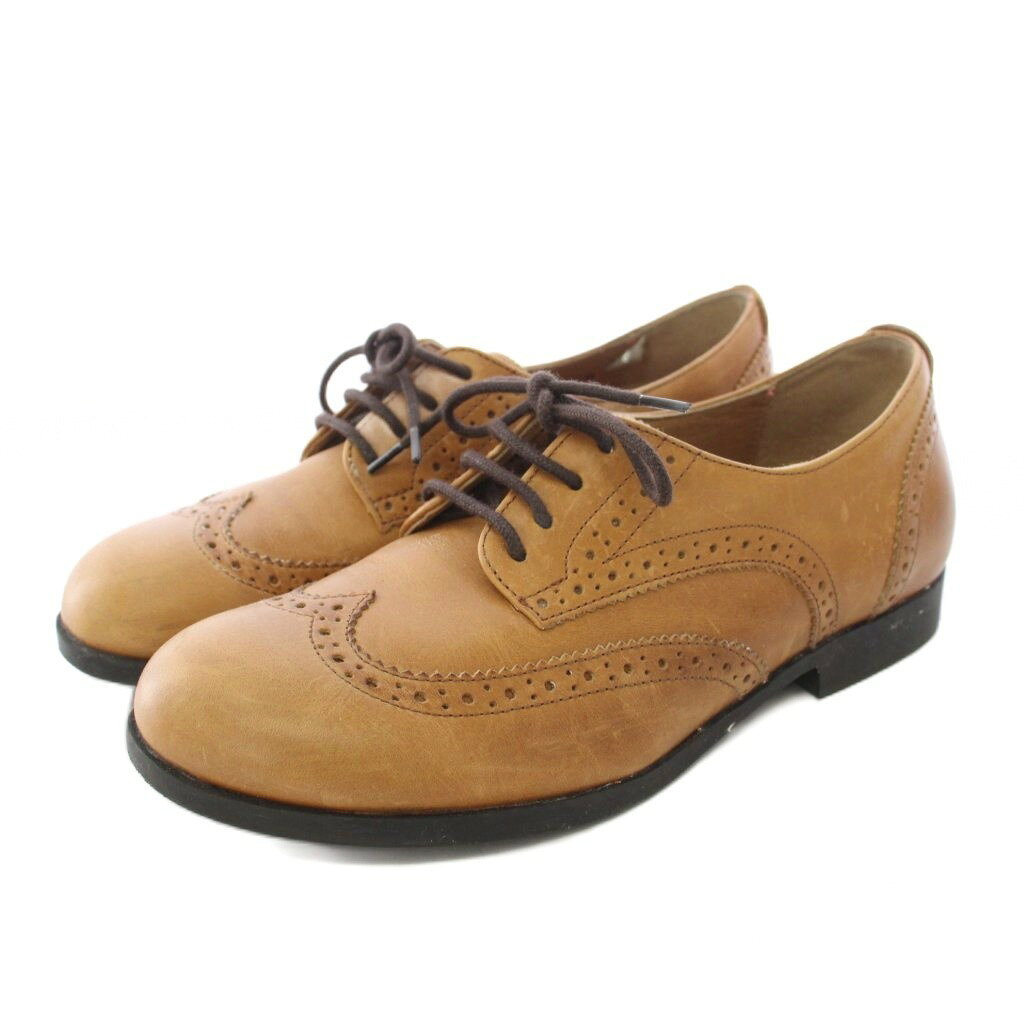 【中古】ビルケンシュトック BIRKENSTOCK ララミー ロー Laramie Low レザーシューズ ウイングチップ レースアップ 38E 茶 キャメル /TK レディース 【ベクトル 古着】 260924