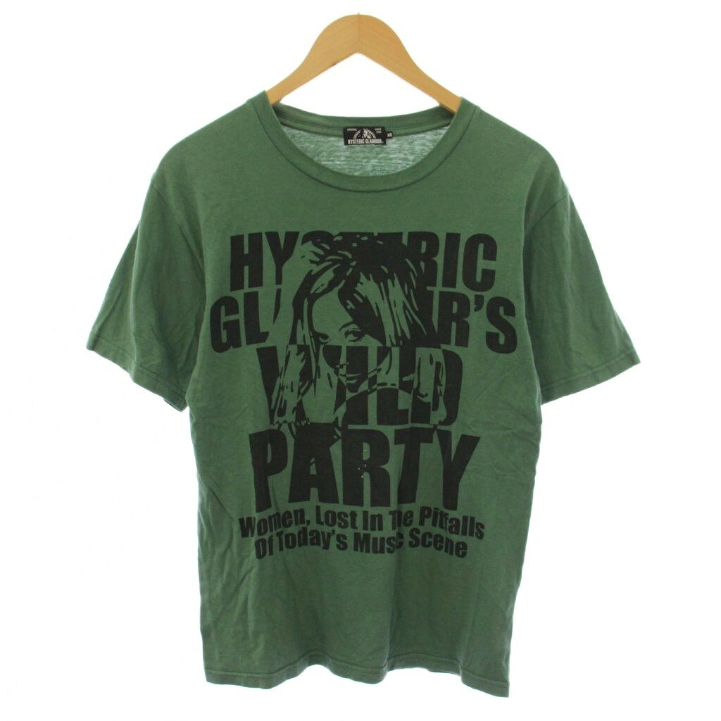 【中古】ヒステリックグラマー HYSTERIC GLAMOUR Tシャツ カットソー 半袖 クルーネック XS カーキ 02171CT11 /GG メンズ レディース 【ベクトル 古着】 260923