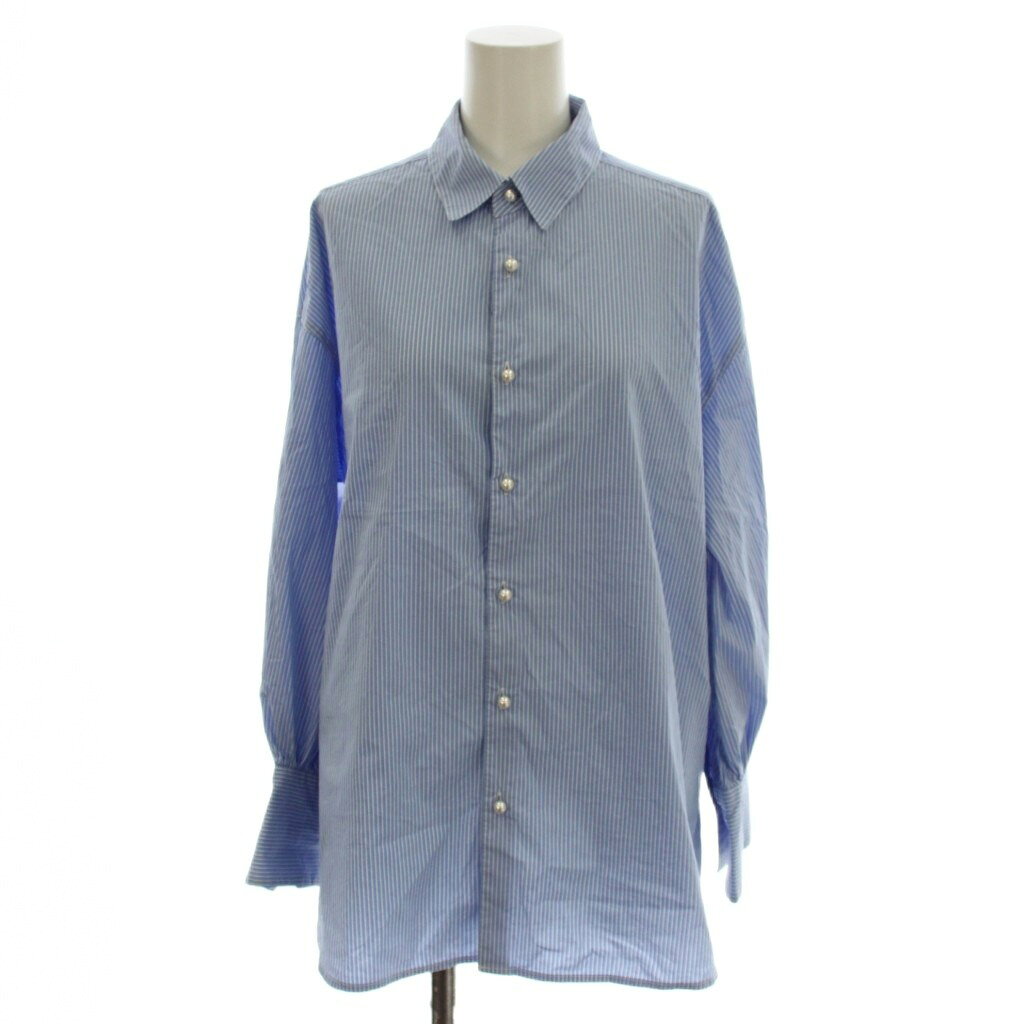 【中古】ロペピクニック ROPE Picnic シャツ ブラウス 38 水色 ライトブルー ストライプ柄 長袖 パールボタン /LP レディース 【ベクトル 古着】 260924 auc-vector-21299491 ブランド古着の買取販売ベクトル パッケージ画像