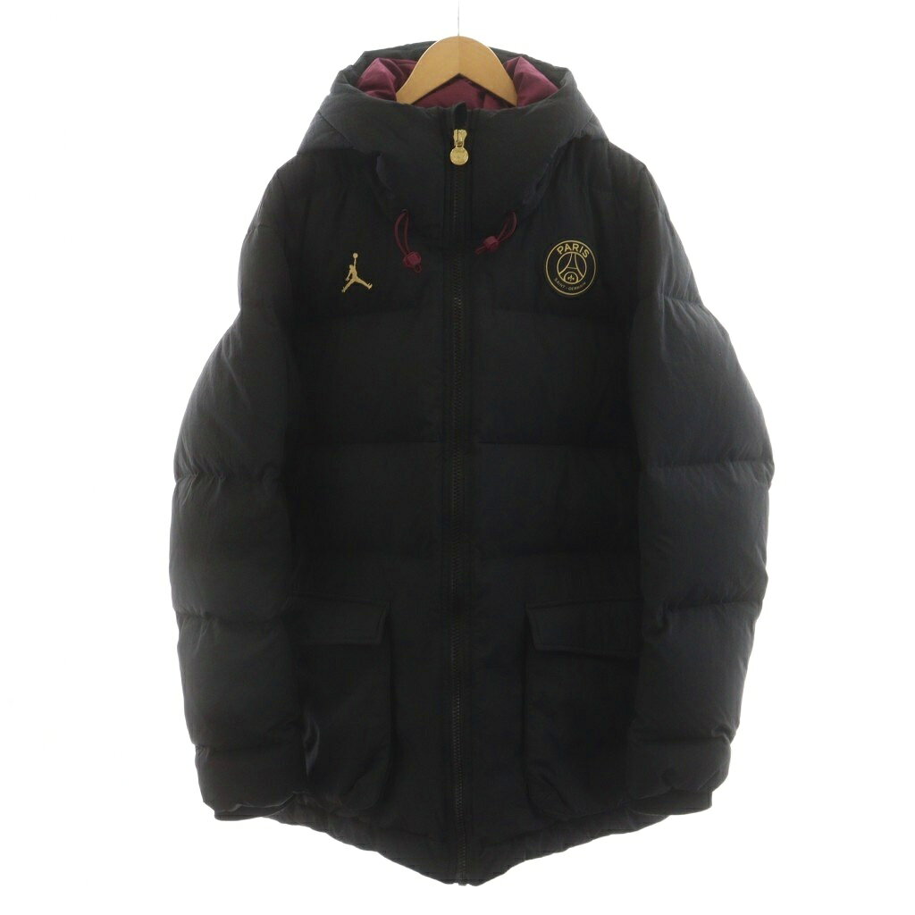 【中古】ナイキ NIKE エアジョーダン Air Jordan × PSG Down Parka ダウンジャケット ロゴ アウター XL 黒 ブラック CW3173-010 /AN63 メンズ 【ベクトル 古着】 251219の商品画像
