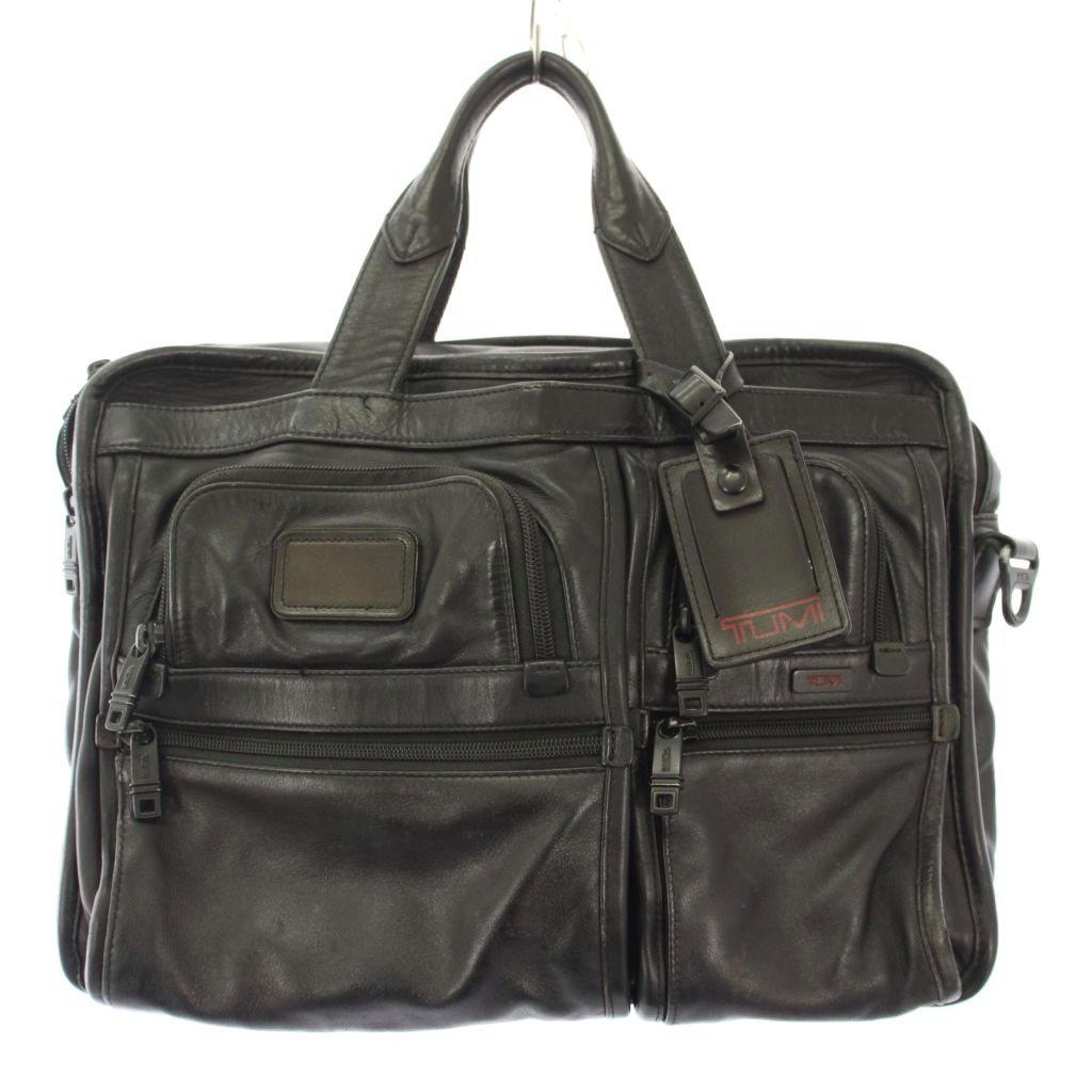 【中古】トゥミ TUMI ブリーフケース 書類カバン ハンドバッグ レザー ロゴチャー...