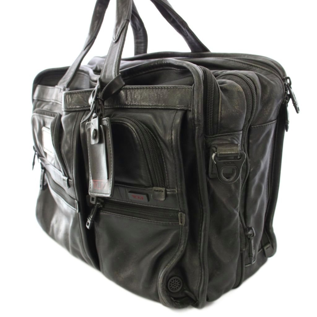 【中古】トゥミ TUMI ブリーフケース 書類カバン ハンドバッグ レザー ロゴチャー...