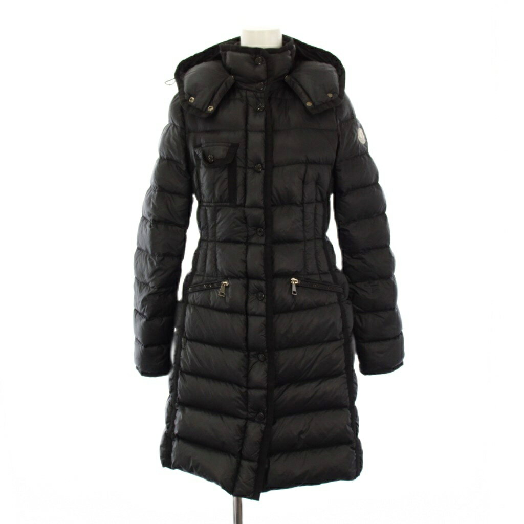 モンクレール MONCLER HERMINE ダウンコート フーディ ミドル丈 00 黒 B20934930005 /KH レディース  260214