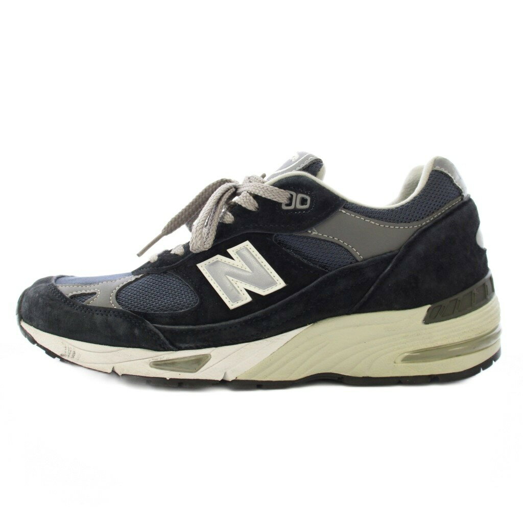ニューバランス NEW BALANCE ローカットスニーカー シューズ 厚底 スエード メッシュ ロゴ US9 26cm 紺 ネイビー M991NV /BB メンズ 260228