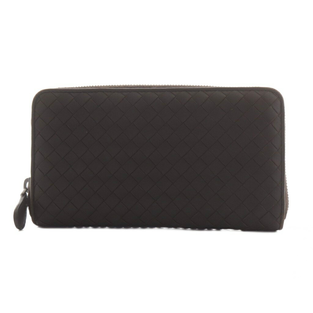 【中古】ボッテガヴェネタ BOTTEGA VENETA イントレチャート 長財布 ラウンドファスナー 小銭入れ レザー 茶 ブラウン /AN34 ■OH メンズ 【ベクトル 古着】 260408