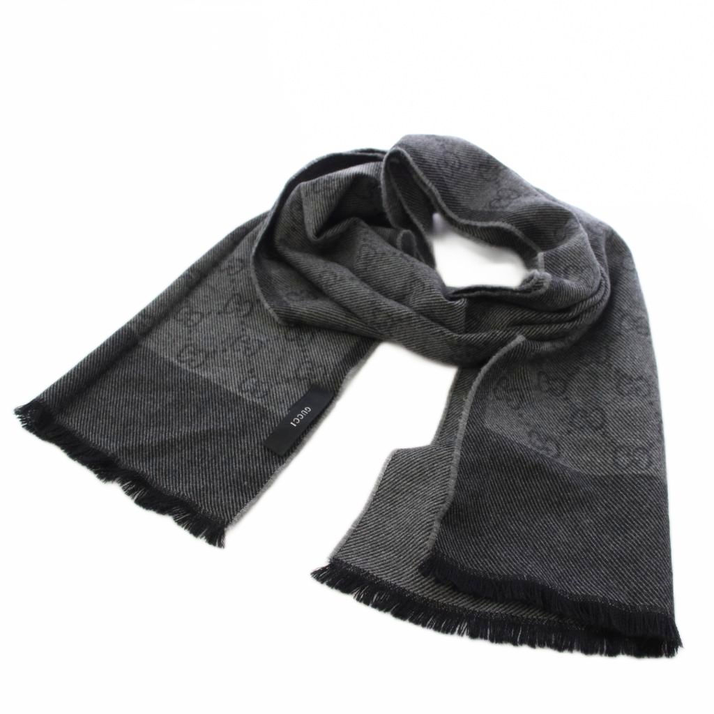 【中古】グッチ GUCCI GG柄 マフラー ストール ウール 黒 ブラック /TK ■OH レディース 【ベクトル 古着】 260525