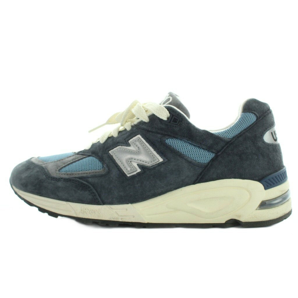 ニューバランス NEW BALANCE M990TB2 スニーカー ローカット スエード ロゴ 28cm 紺 ネイビー 青 ブルー /YI15 メンズ 260511