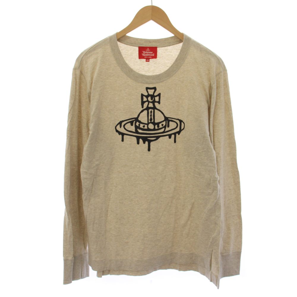 ヴィヴィアンウエストウッドレッドレーベル Vivienne Westwood RED LABEL Tシャツ カットソー 長袖 オーブ プリント 03 ベージュ 16-12-301007 /BM レディース  260514