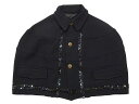 コムデギャルソンコムデギャルソン COMME des GARCONS COMME des GARCONS ケープ ショート マント ジャケット スパンコール ステンカラー ネイビー M コムコム レディース 【中古】【ベクトル 古着】 170901 ブランド古着ベクトルプレミアム店