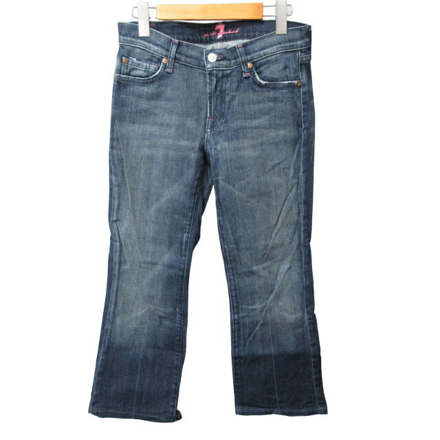 【中古】7For All Mankind セブンフォーオールマンカインド デニム ジーンズ ストレート USA製 インディゴブルー 青系 27 約Sサイズ 0127 AL12 レディース 【ベクトル 古着】 240127