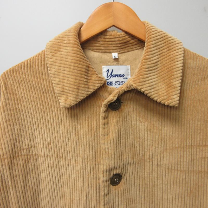 【中古】ヤーモ YARMO 20AW ロングステンカラーコート ジャケット コーデュロイ YAR-20AW 茶系 ブラウン 42 Lサイズ 0314 レディース 【ベクトル 古着】 240314