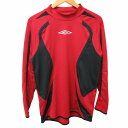 【中古】アンブロ UMBRO Tシャツ カットソー スポーツウェア トレーニング フィットネス ロゴプリント 赤 レッド Lサイズ 0405 ■GY31 ..