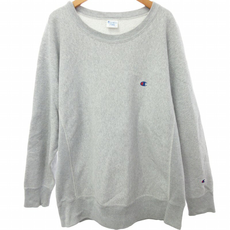 【中古】チャンピオン CHAMPION 近年 美品 リバースウィーブ REVERSE WEAVE トレーナー スウェット プルオーバー 単色タグ復刻 シルバーグレー XLサイズ C3-Q017 0506 メンズ 【ベクトル 古着】 240506