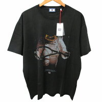 【中古】未使用品 キスニューヨークシティ KITH NYC ×WILSON ウイルソン コラボ タグ付き 23年製 ASTRONAUT SS VINTAGE TEE Tシャツ カットソー 半袖 黒 ブラック Lサイズ 0502 メンズ 【ベクトル 古着】 240502