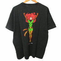 【中古】未使用品 キスニューヨークシティ KITH NYC ×XMEN エックスメン コラボ タグ付き 23年製 PHOENIX TEE MARVEL プリントTシャツ カットソー ボックスロゴ 半袖 黒 ブラック Lサイズ 0502 メンズ 【ベクトル 古着】 240502