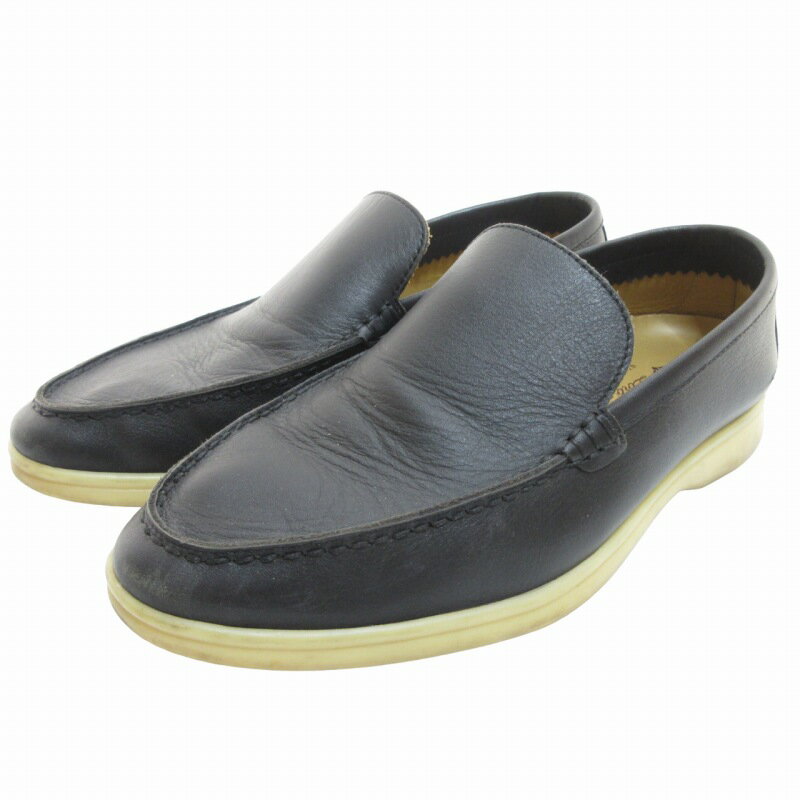 【中古】ロロピアーナ Loro Piana SUMMER WALK サマー ウォーク スリッポン ローファー シューズ レザー ブラック 40 約27cm J56916 【ベクトル 古着】 240614のサムネイル