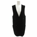 【中古】アドーア ADORE スリットワンピース ロングベスト ジレ ダブル 38 M 黒 ブラック 531-240015 /FF 0903 レディース 【ベク...