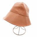 【中古】メゾンドリリス La maison de lyllis 美品 バケットハット 帽子 ストラップ付き フェイクレザー 57cm 茶 ブラウン /TZ 0928 レディース 【ベクトル 古着】 241007