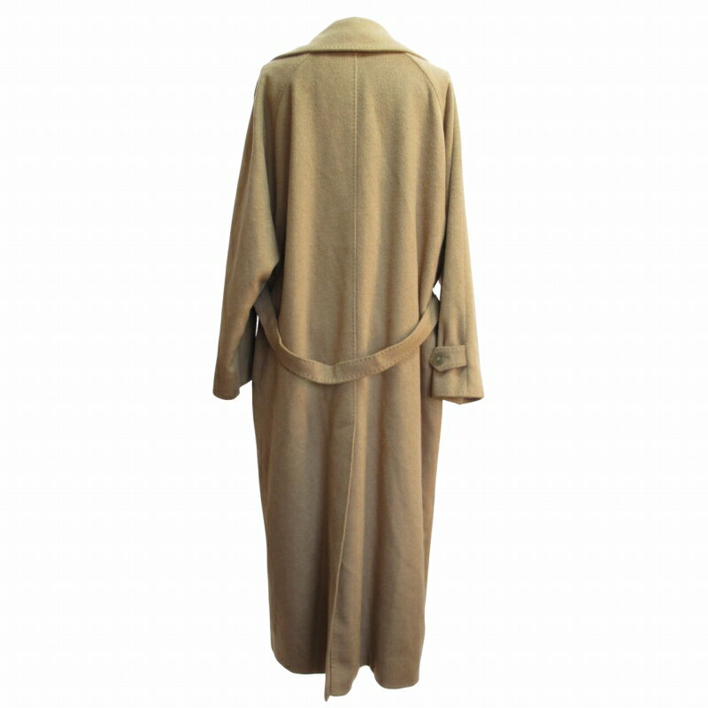【中古】マックスマーラ MAX MARA 90s ヴィンテージ 希少 白タグ ピュアカシミヤ100% ダブルブレスト ベルテッドコート トレンチ ロング丈 44 L相当 IBO62 レディース 【ベクトル 古着】 241213