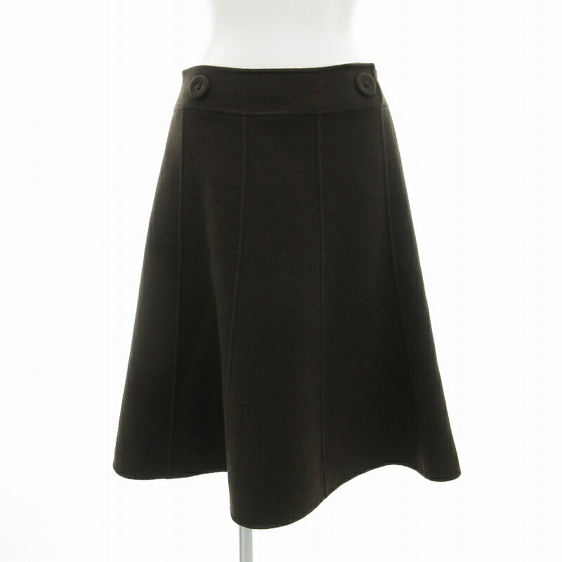 【中古】フォクシー ブティック FOXEY BOUTIQUE 19634 フレアスカート カシミヤ ひざ丈 40 M 茶 ブラウン /UO IBO64 レディース 【ベクトル 古着】 250118