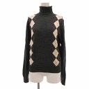 【中古】ジョンスメドレー JOHN SMEDLEY セーター ニット プルオーバー ウール タートルネック アーガイル M グレー /UO レディース 【ベクト...