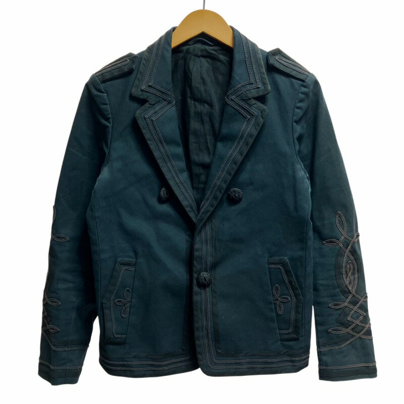 【中古】3.1 フィリップリム 3.1 phillip lim テーラードジャケット ブレザー 飾りボタン コットンツイル 刺繍 総裏 紺 ネイビー XS IBO66 メンズ 【ベクトル 古着】 250128