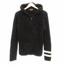 【中古】ベアフットドリームス BAREFOOT DREAMS ジップアップパーカー ボア ナイトウェア パジャマ もこもこ S 黒 ブラック /JS IBO66...