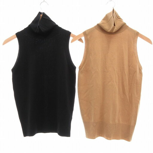 【中古】ルグランブルー L.G.B セーター ニット プルオーバー ノースリーブ ウール タートルネック SML ベージュ 黒 ブラック /UO レディース 【ベクトル 古着】 250213 【中古】ルグランブルー L.G.B セーター ニット プルオーバー ノースリーブ ウール タートルネック SML ベージュ 黒 ブラック /UO レディース 【ベクトル 古着】 250213