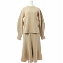 【中古】ミラオーウェン Mila Owen セットアップ ウールブレンド 長袖 ニット セーター ロング スカート 1 ベージュ 0404 IBO70 レディース 【ベクトル 古着】 250404