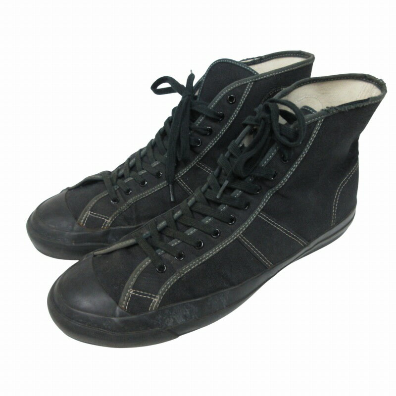 【中古】オールドジョー OLDJOE 10 HOLE ATHLETIC SNEAKER 162FW01 キャンバススニーカー ハイカット ブラック サイズ9 27cm メンズ 【ベクトル 古着】 250405