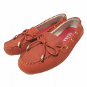 【中古】ダイアナ DIANA 美品 モカシンシューズ 靴 41320 スクエアトゥ 22.5cm 赤系 X レディース 【ベクトル 古着】 250505