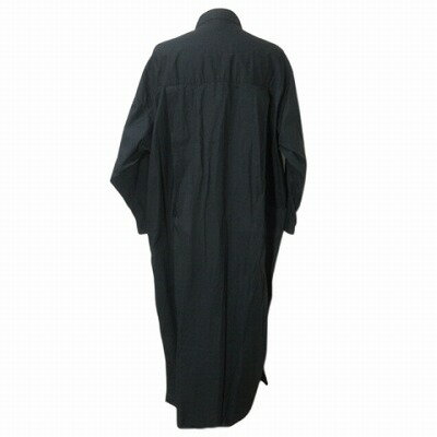 【中古】アーバンリサーチ ドアーズ URBAN RESEARCH DOORS シャツワンピース ロング 長袖 比翼仕立て OneSize 黒 ブラック X レディース 【ベクトル 古着】 250523