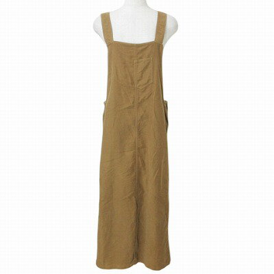 【中古】イエナ IENA 18AW モールスキン タイトサロペットワンピース ロング 38 M相当 茶 ブラウン IBO72 X レディース 【ベクトル 古着】 250522