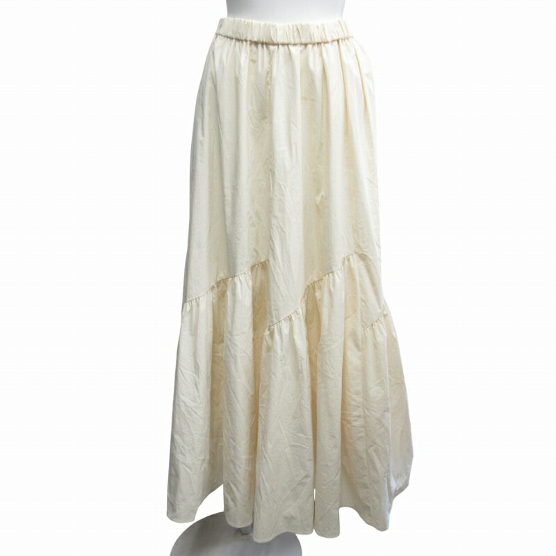 【中古】アルアバイル allureville 美品 24AW バイヤス切替ギャザースカート ロングス