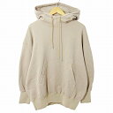 【中古】未使用品 determ; デターム タグ付き Hoodie フーディ パーカー 裏起毛 ウール混 オーバーサイズ プルオーバー 0 ベージュ 0630 IBO70 メンズ 【ベクトル 古着】 250630