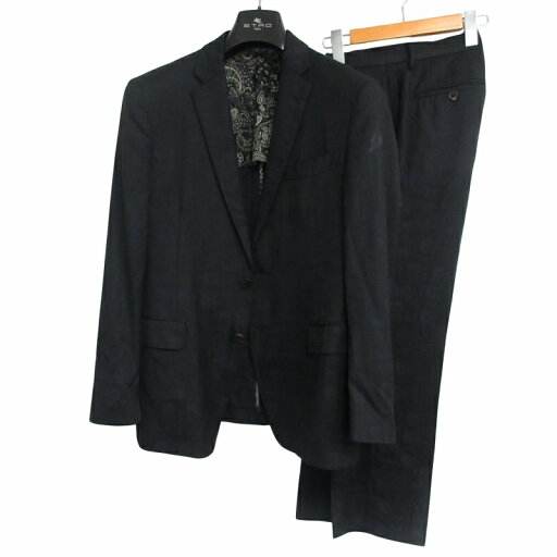 【中古】エトロ ETRO 総柄 シングル スーツ セットアップ 背抜き 2B ペイズリー裏地 本切羽 ウール イタリア製 紺 ネイビー 52 XL相当 メンズ 【ベクトル 古着】 250624 【中古】エトロ ETRO 総柄 シングル スーツ セットアップ 背抜き 2B ペイズリー裏地 本切羽 ウール イタリア製 紺 ネイビー 52 XL相当 メンズ 【ベクトル 古着】 250624