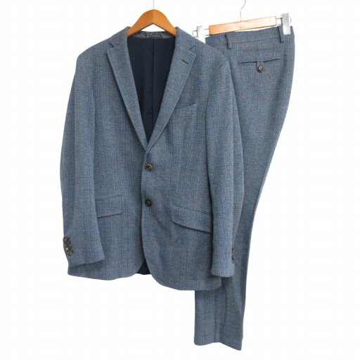 【中古】エトロ ETRO 最高級 美品 ガンクラブチェック シングル スーツ セットアップ 総裏 2B 本切羽 イタリア製 グレー 50 L相当 メンズ 【ベクトル 古着】 250624