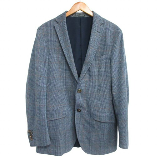 【中古】エトロ ETRO 最高級 美品 ガンクラブチェック シングル スーツ セットアップ 総裏 2B 本切羽 イタリア製 グレー 50 L相当 メンズ 【ベクトル 古着】 250624