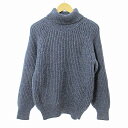 【中古】ハイランドクラブ HIGHLAND CLUB ブリティッシュウール セーター ニット 長袖 エルボーパッチ F 紺 ネイビー 0704 IBO76 メンズ 【ベクトル 古着】 250704