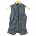 【中古】ジースターロウ G-Star RAW デニム ベスト ジレ ジップアップ XS インディゴ 0710 IBO76 レディース 【ベクトル 古着】 250...